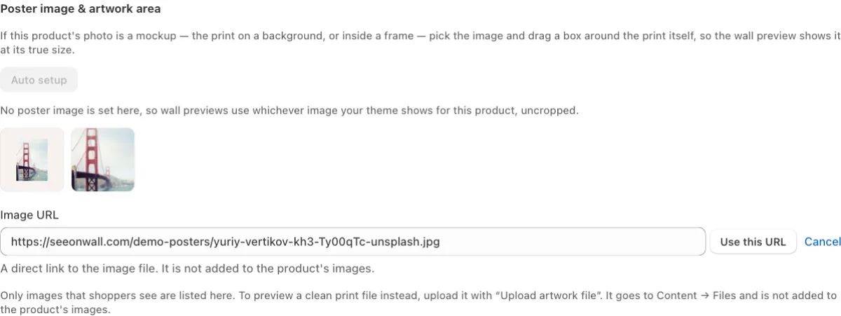 An image address in the Image URL field, ready for Use this URL.