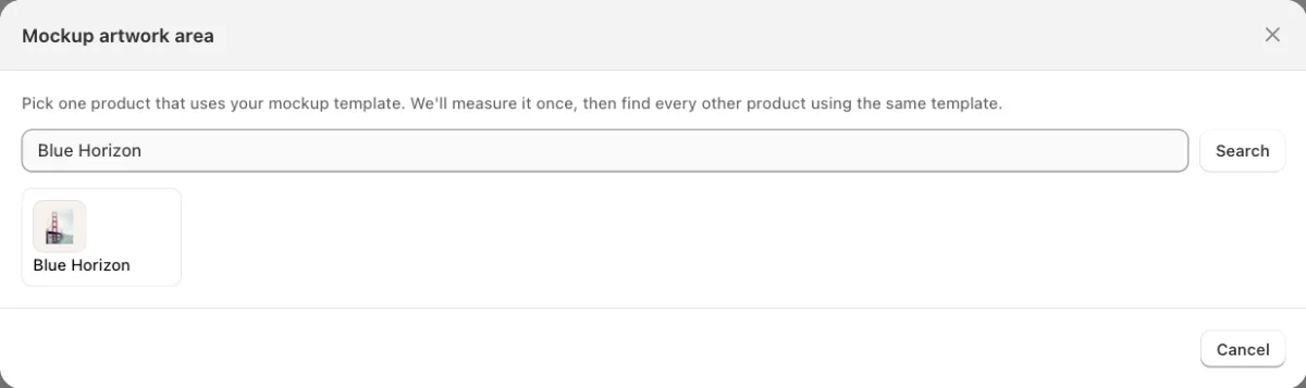 The product found by the search.